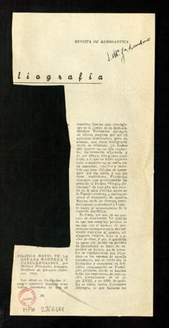Política naval de la España moderna y contemporánea, Revista de Aeronáutica  - Archivo