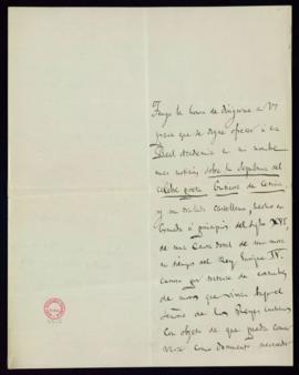Carta de Adolfo de Castro al secretario [Manuel Bretón de los Herreros] en la que le ruega que of...