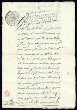 Carta de pago de Ignacio Berges, apoderado del convento de Santa Isabel la Real de Sevilla, a fav...