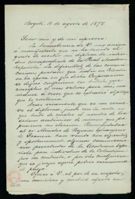 Carta de Diego Rafael de Guzmán a Manuel Tamayo y Baus en la que le manifiesta que no recibió su ...