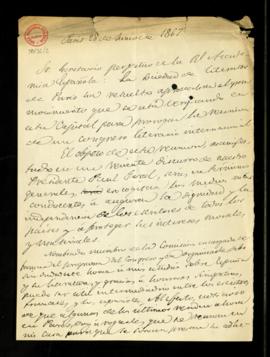 Carta de Alfred Germond de Lavigne al secretario en la que ofrece representar a la Academia en el...