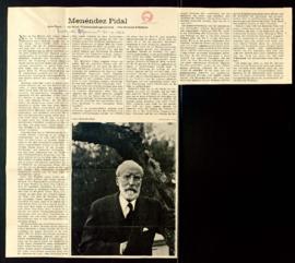 Menéndez Pidal, sein werk- ein Stück Wissenschaftageschichte, por Edmund Schramm