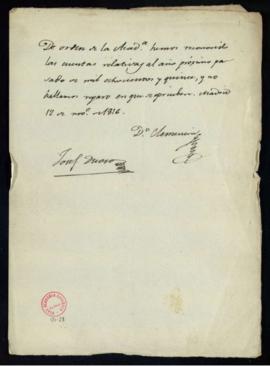 Reconocimiento de Diego Clemencín y José Duaso sobre las cuentas relativas a 1815