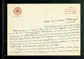 Carta de Carlos González-Espresati a Melchor Fernández Almagro en la que le expresa su agradecimi...