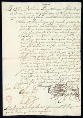 Orden del marqués de Villena de libramiento a favor de José Casani de 1051 reales y 6 maravedíes ...