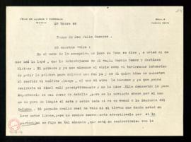 Carta de Félix de Llanos y Torriglia a Julio Casares en la que le llama la atención sobre un erro...