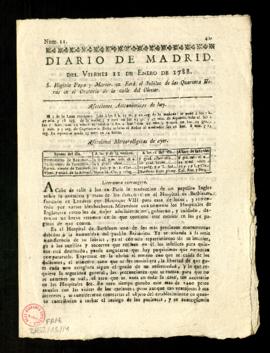 Diario de Madrid del viernes 11 de enero de 1788