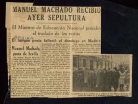 Manuel Machado recibió ayer sepultura