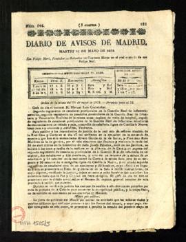 Diario de Avisos de Madrid de 26 de mayo de 1829