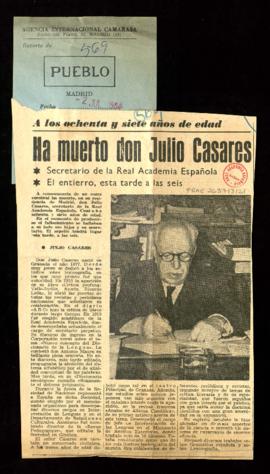 Ha muerto don Julio Casares