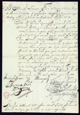 Orden del marqués de Villena de libramiento a favor de Juan Interián de Ayala de 1500 reales de v...