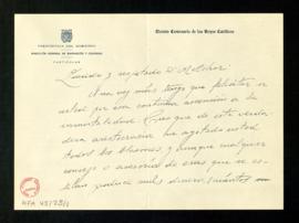 Carta de Enrique Ibáñez, director general de Marruecos y colonias, a Melchor Fernández Almagro en...