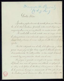 Carta de la duquesa de Rivas al secretario [Manuel Bretón de los Herreros] en la que agradece el ...