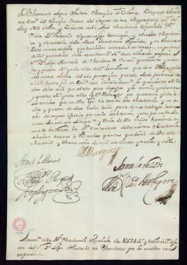 Orden del marqués de Villena del libramiento a favor de Lope Hurtado de Mendoza de 1584 reales y ...
