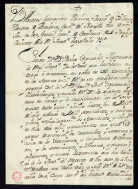 Orden del marqués de Villena del libramiento a favor de Francisco Antonio Zapata de 1909 reales d...