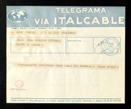 Telegrama de pésame de Joaquín Calvo Sotelo por el fallecimiento de Gregorio Marañón