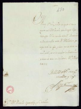 Carta de Juan de Ferreras a Vincencio Squarzafigo de agradecimiento por el envío del tomo cuarto ...