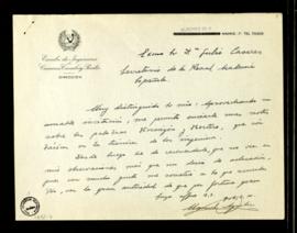 Carta de Manuel Aguilar López, director de la Escuela de Ingenieros de Caminos, Canales y Puertos...