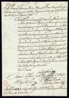 Orden del marqués de Villena del libramiento a favor de Lope Hurtado de Mendoza de 451 reales y 2...