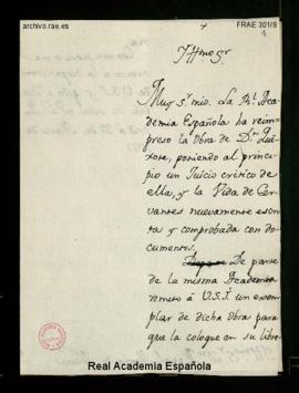 Minuta de la carta [de Manuel de Lardizábal y Uribe] a Miguel María de [la] Nava [y Carreño] de r...