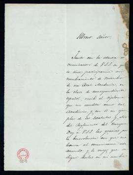 Carta de Fausto López Villabrille al secretario en la que acusa recibo de su nombramiento como ac...