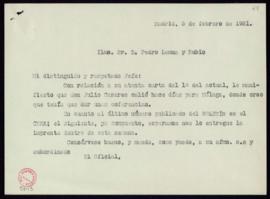Minuta de la carta del oficial de la secretaría a Pedro Lemus en la que le indica que Julio Casar...