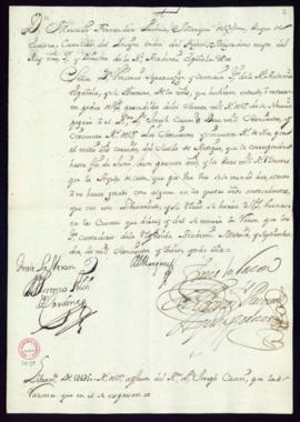 Orden del marqués de Villena de libramiento a favor de José Casani de 12 750 reales de vellón por...